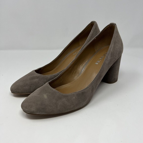 Women's Coach 3" Block Heels Size 9.5 Grey Suede Shoes - Picture 2 of 10